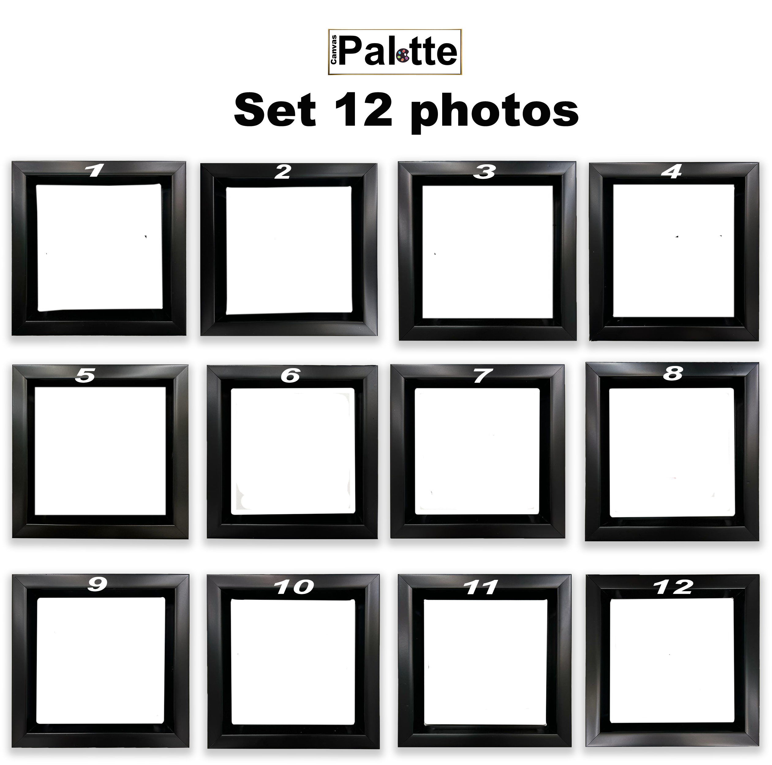 Canvas Print-Set of 12 Framed Square