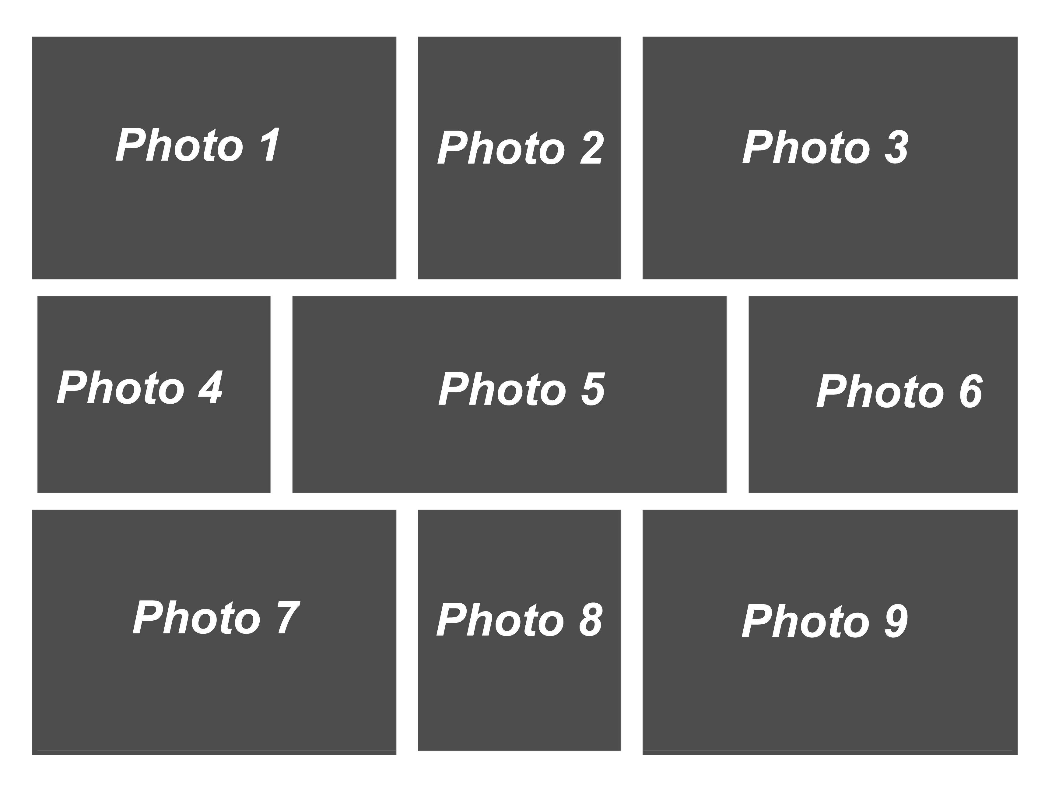 32″X24″ Collage Canvas Photo All Occasions 9 blocks