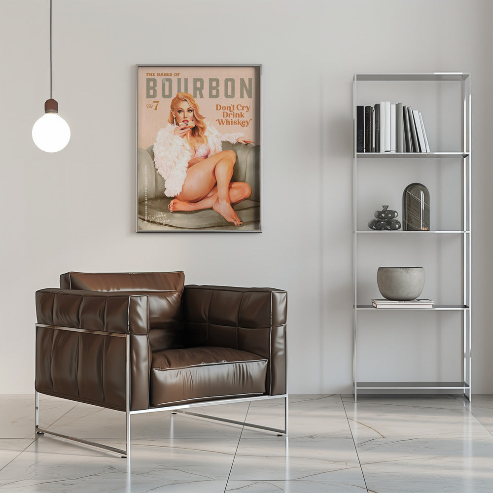Wall art Babes of Bourbon Vol 7 Sexy Vintage Whiskey Pinup Girl
